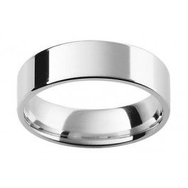 9ct white gold wedding ring styled with flat top, rounded on edge and inside.
You can select a different width and depth.
-A13791