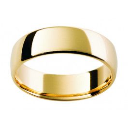 Mens 9ct Yellow Gold wedding ring with a flat radius dome and soft inside edge-A13788