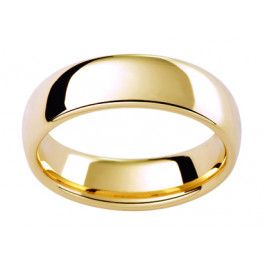 Mens 18ct Yellow Gold wedding ring styled with fully rounded top, edge and inside.
-A13799
