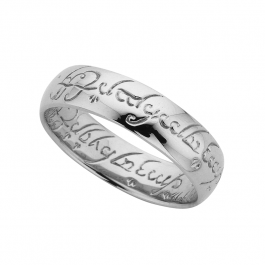 Official 9ct White Gold Lord of the Rings wedding ring-M1377