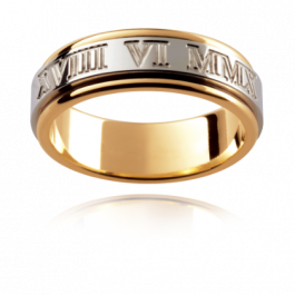 18ct White and Yellow Gold choose your date in Roman Numerals-M1472