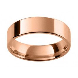  9ct Rose Gold wedding ring flat with rounded inside and outside edge-A13864