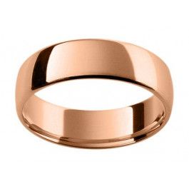 18ct Rose gold wedding ring with a flat radius dome and soft inside edge-A13873