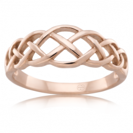 9ct Rose Gold Sensitivity Celtic ring, Quality Australian Made by Peter W Beck.7.5mm wide-A14542