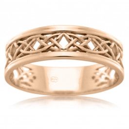18ct Rose Gold Wisdom Celtic ring, Quality Australian Made by Peter W Beck. 7mm wide
-M1202