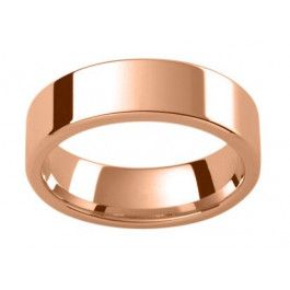 9ct Rose gold wedding ring with soft edged heavy weight flat construction with a minimum 1.8mm depth.
-A13870