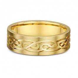 Mens 9ct Yellow Gold Celtic wedding ring 1.8mm deep-M1021