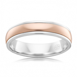  Australian made two tone 18ct wedding ring, with a comfortable LUX fit, by Peter .W. Beck-M1034