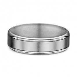 Titanium Mens Wedding Ring with satin finished center and soft polished edges, the band is1.5mm deep-M1075