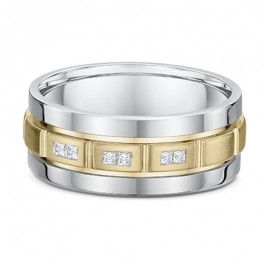 9ct White and Yellow Gold Mens Ring with 6 G-H Vs square Princess cut Diamonds equaling .162ct, the band is 2.5mm deep
-M1078
