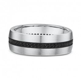 18c tWhite Gold Dora Mens Ring with 61=0.305ct Brilliant cut Black Natural Diamonds, the band is 1.6mm deep-M1096