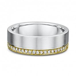9ct White and Yellow Gold Ring with 42 Brilliant cut Natural Diamonds equalling 0.84ct, the band is 2mm deep-M1102
