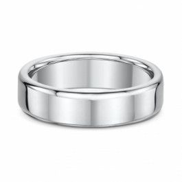 Platinum 600 flat wedding ring with soft edge 1.8mm deep, you can choose a band width that best suits you-M1133
