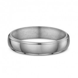 Titanium domed wedding ring with bevelled edge 2mm deep-M1137