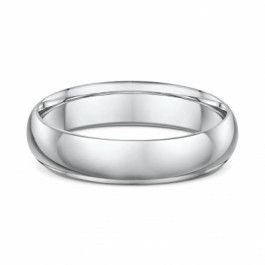 18ct White Gold domed wedding ring 1.7mm deep, choose a band width that best suits you-M1143