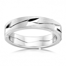 9ct White Gold heavy strong mens wedding ring 5mm wide
.
-M1227