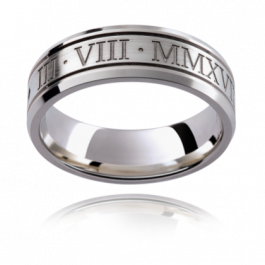 9ct White Gold choose your date in Roman Numerals-M1462