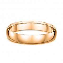 18ct Rose Gold domed wedding ring 1.7mm deep, choose a band width that best suits you-M1395
