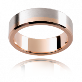 Quality Australian Made Platinum 600 and 9ct Rose Gold wedding ring-M1429