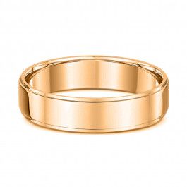 18ct Rose Gold flat wedding ring with rounded edge 1.2mm deep, choose a band width that best suits you-M1393